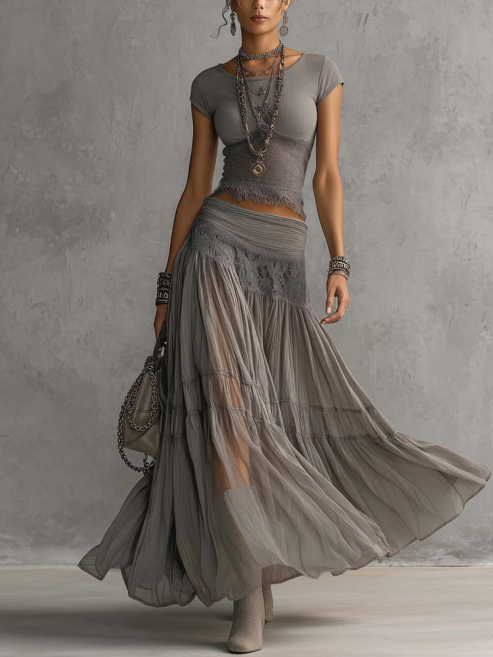 Elena | Conjunto de falda maxi y top