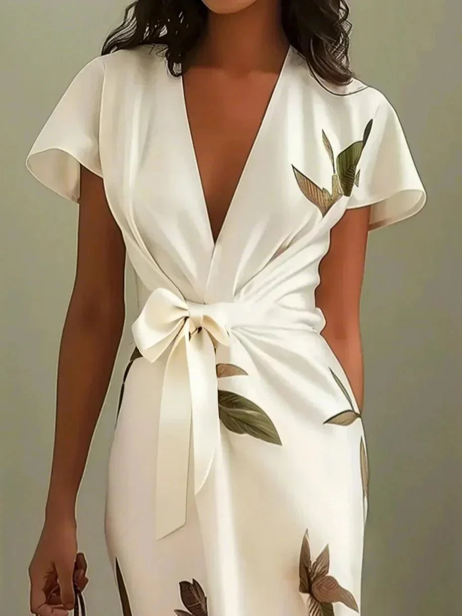 Aura | Vestido Satén Botánico