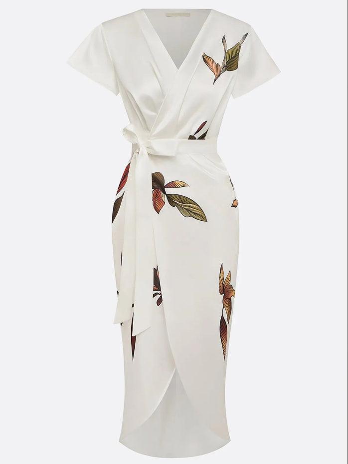 Aura | Vestido Satén Botánico
