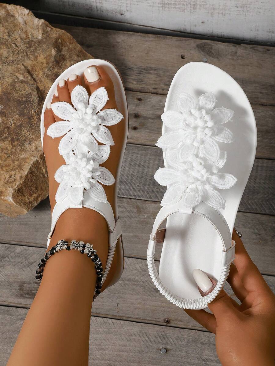 Floréa | Sandalias Ortopédicas con Flores Aplicadas