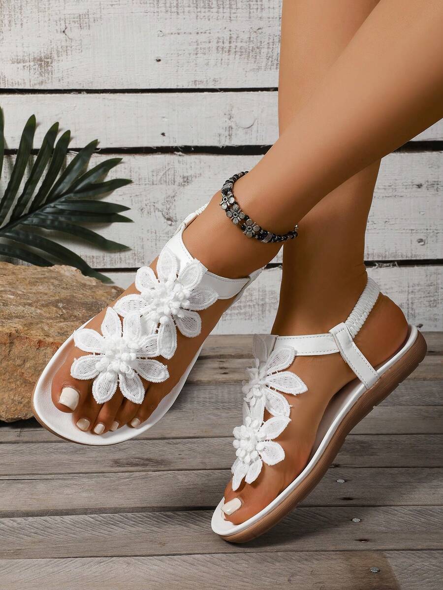 Floréa | Sandalias Ortopédicas con Flores Aplicadas