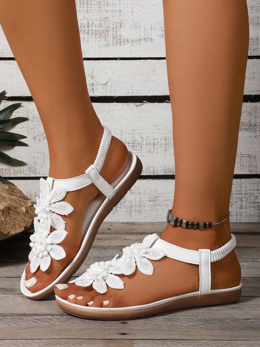 Floréa | Sandalias Ortopédicas con Flores Aplicadas