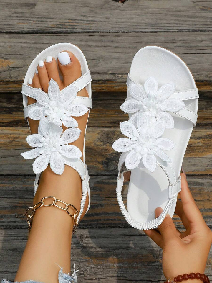 Floréa | Sandalias Ortopédicas con Flores Aplicadas