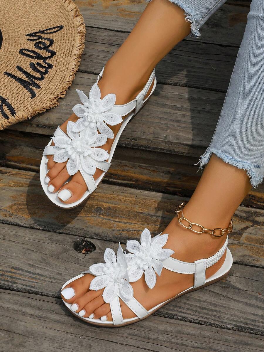 Floréa | Sandalias Ortopédicas con Flores Aplicadas