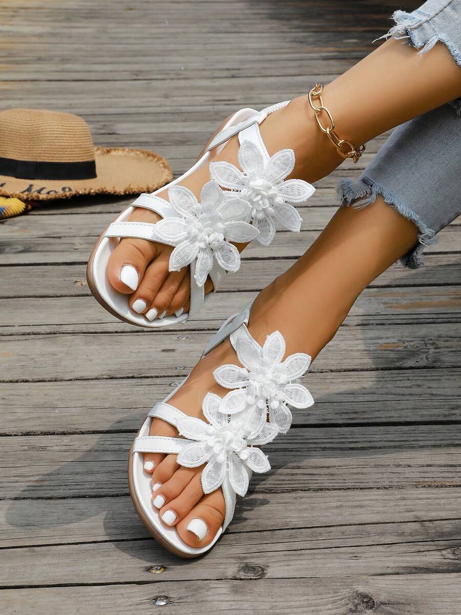 Floréa | Sandalias Ortopédicas con Flores Aplicadas