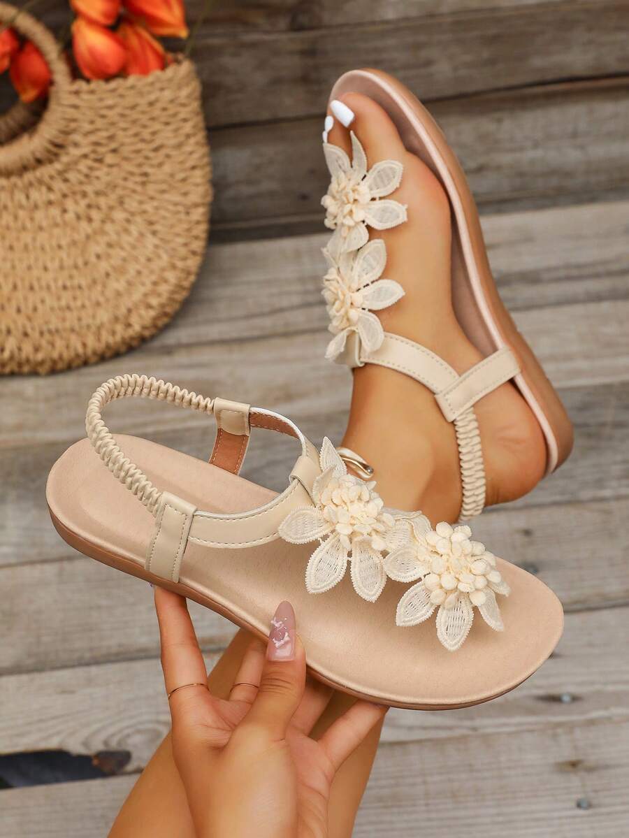 Floréa | Sandalias Ortopédicas con Flores Aplicadas