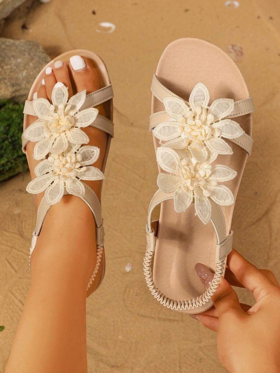 Floréa | Sandalias Ortopédicas con Flores Aplicadas
