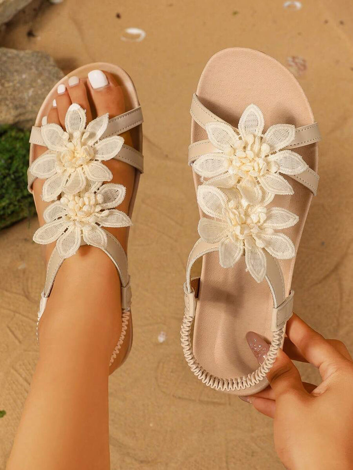 Floréa | Sandalias Ortopédicas con Flores Aplicadas
