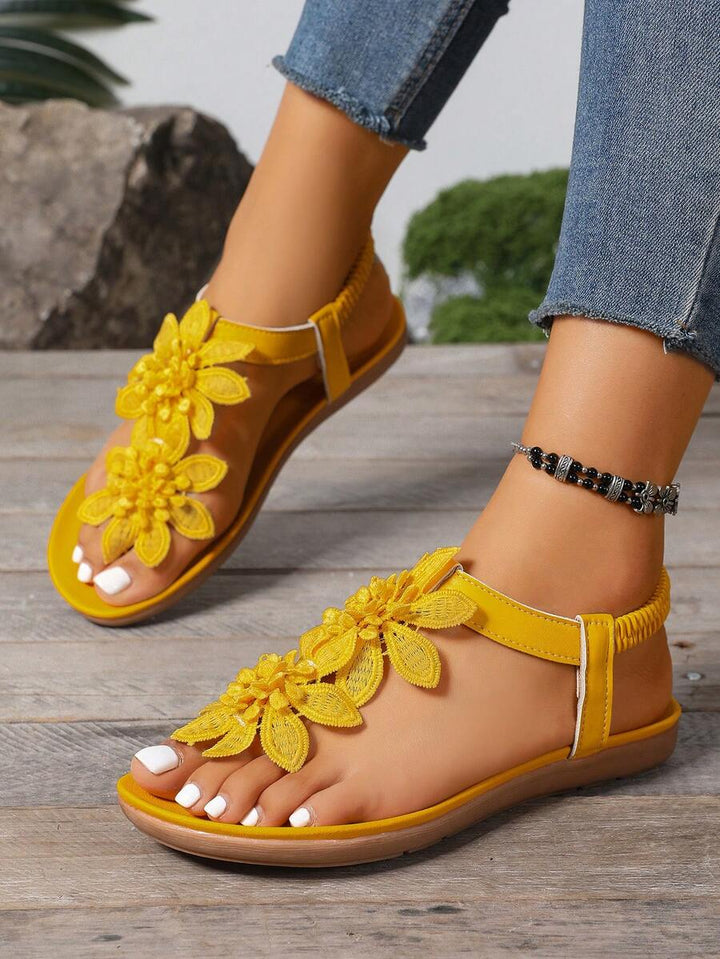 Floréa | Sandalias Ortopédicas con Flores Aplicadas