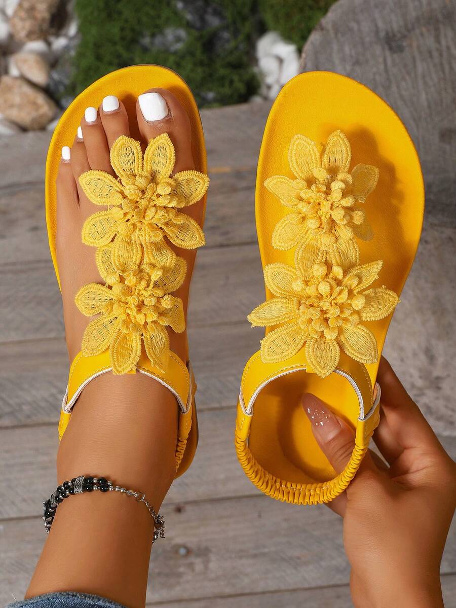 Floréa | Sandalias Ortopédicas con Flores Aplicadas
