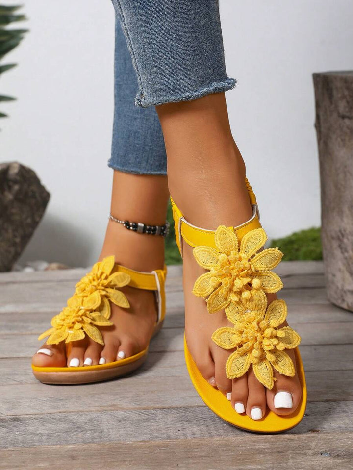 Floréa | Sandalias Ortopédicas con Flores Aplicadas