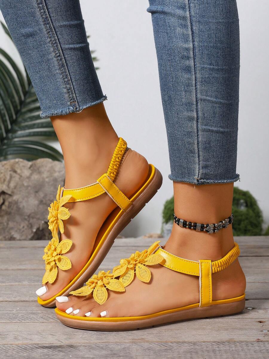 Floréa | Sandalias Ortopédicas con Flores Aplicadas