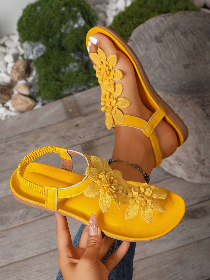Floréa | Sandalias Ortopédicas con Flores Aplicadas