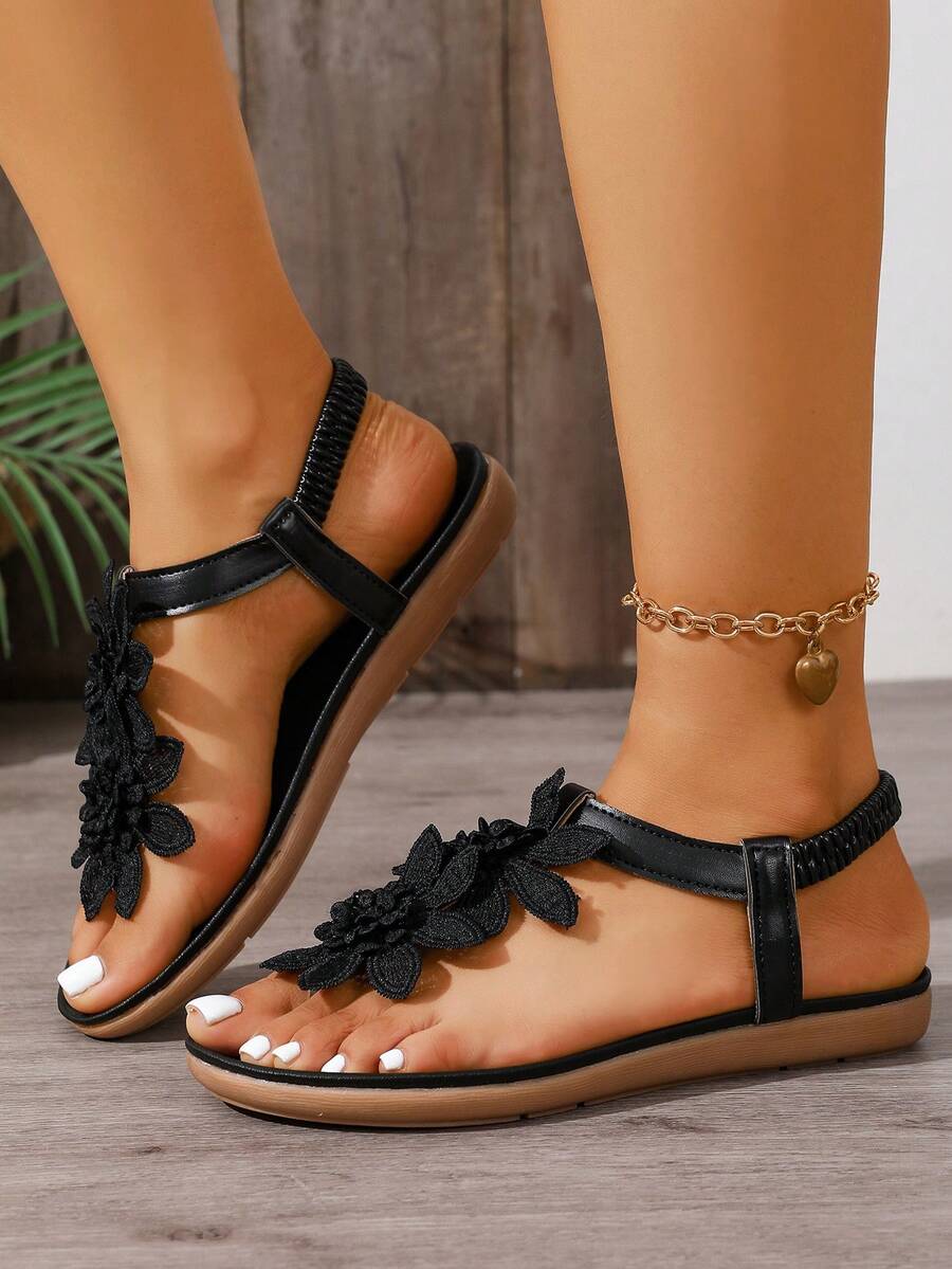 Floréa | Sandalias Ortopédicas con Flores Aplicadas