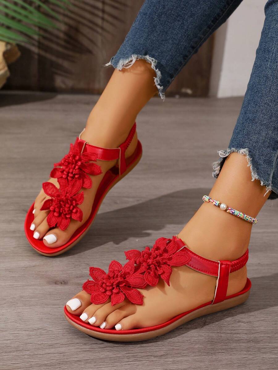 Floréa | Sandalias Ortopédicas con Flores Aplicadas