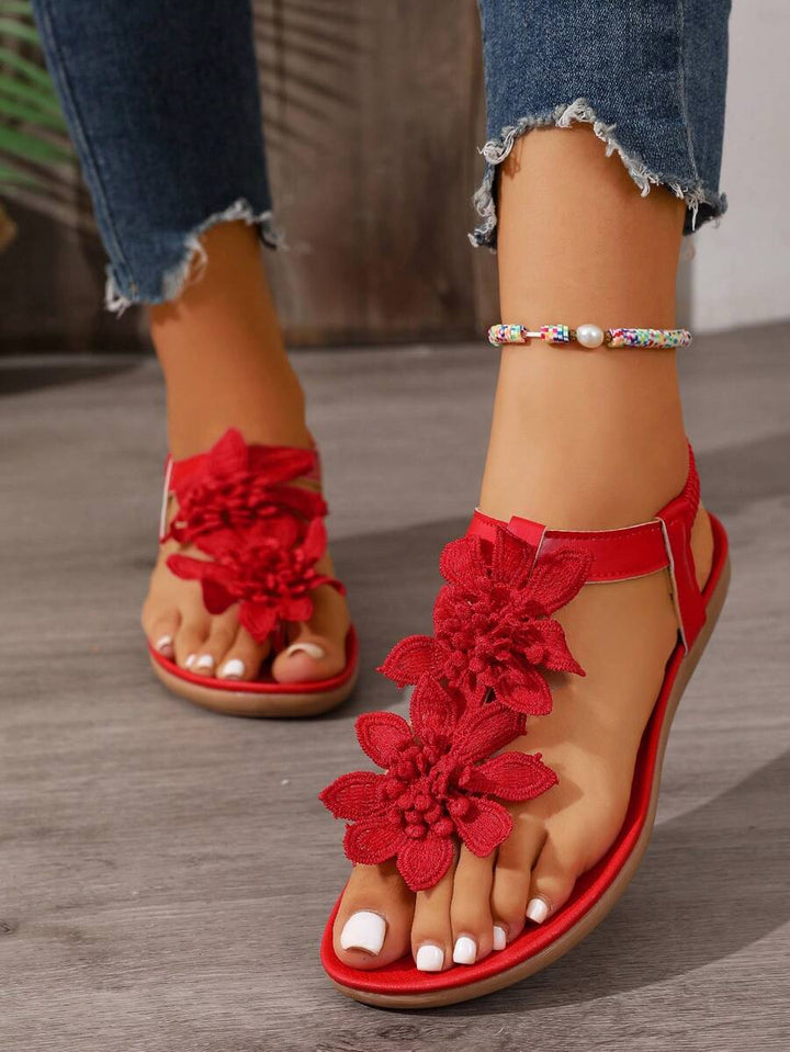 Floréa | Sandalias Ortopédicas con Flores Aplicadas