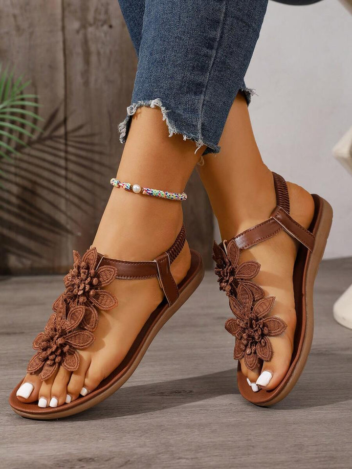 Floréa | Sandalias Ortopédicas con Flores Aplicadas