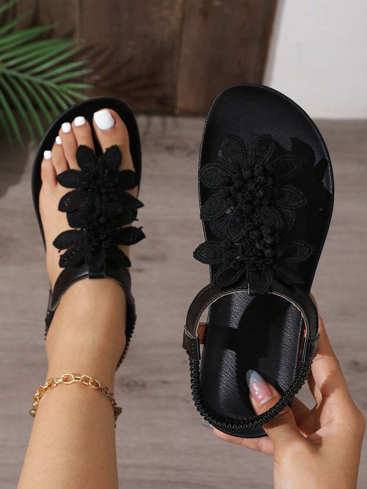 Floréa | Sandalias Ortopédicas con Flores Aplicadas
