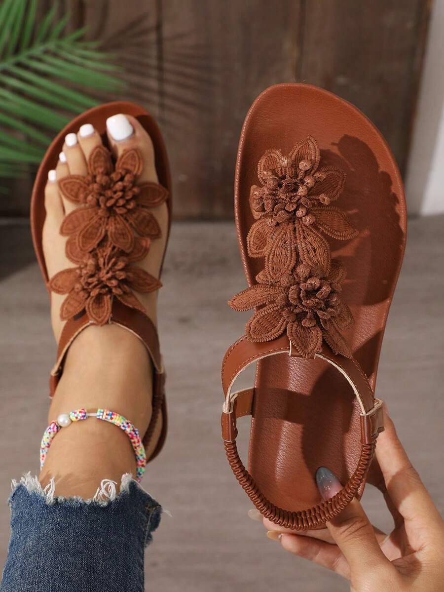 Floréa | Sandalias Ortopédicas con Flores Aplicadas