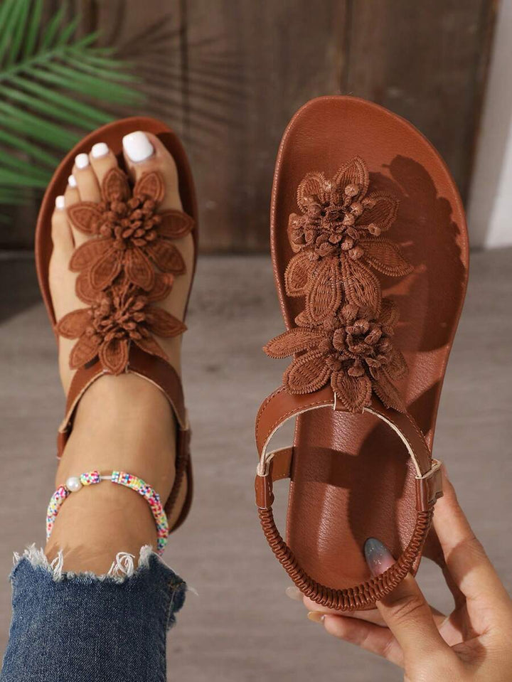 Floréa | Sandalias Ortopédicas con Flores Aplicadas