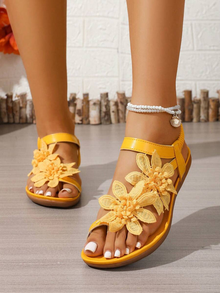 Floréa | Sandalias Ortopédicas con Flores Aplicadas