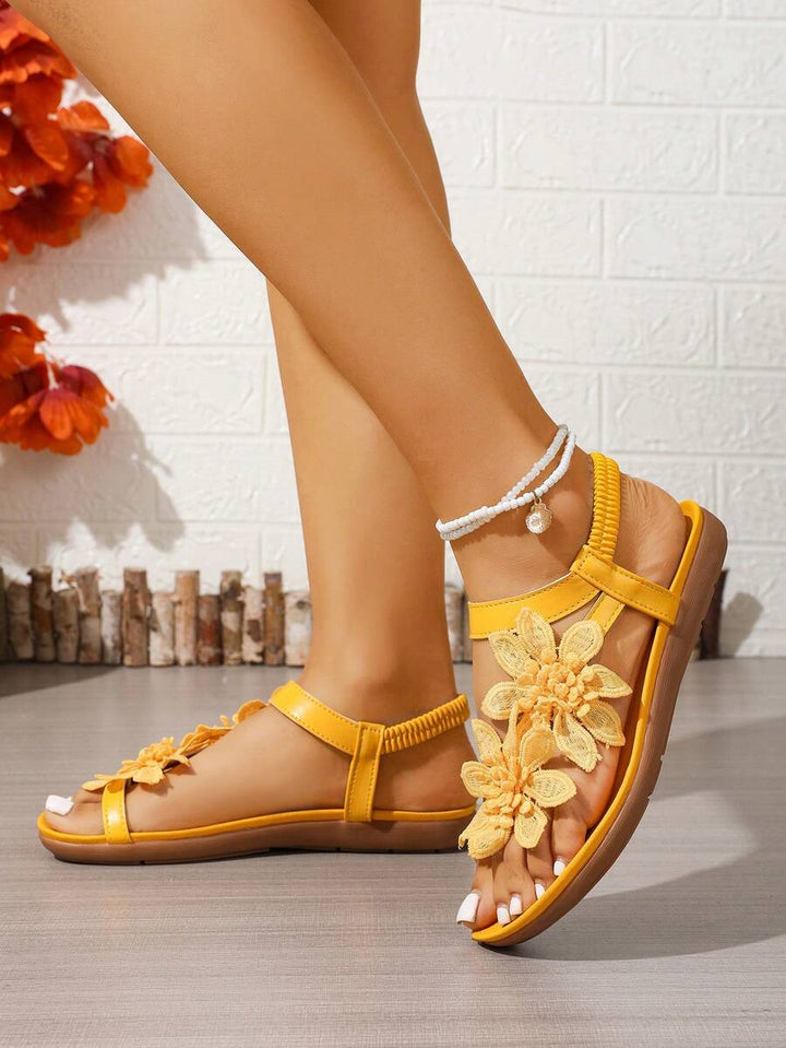 Floréa | Sandalias Ortopédicas con Flores Aplicadas