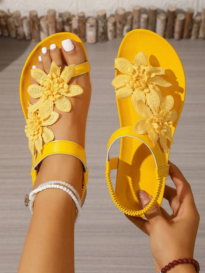 Floréa | Sandalias Ortopédicas con Flores Aplicadas