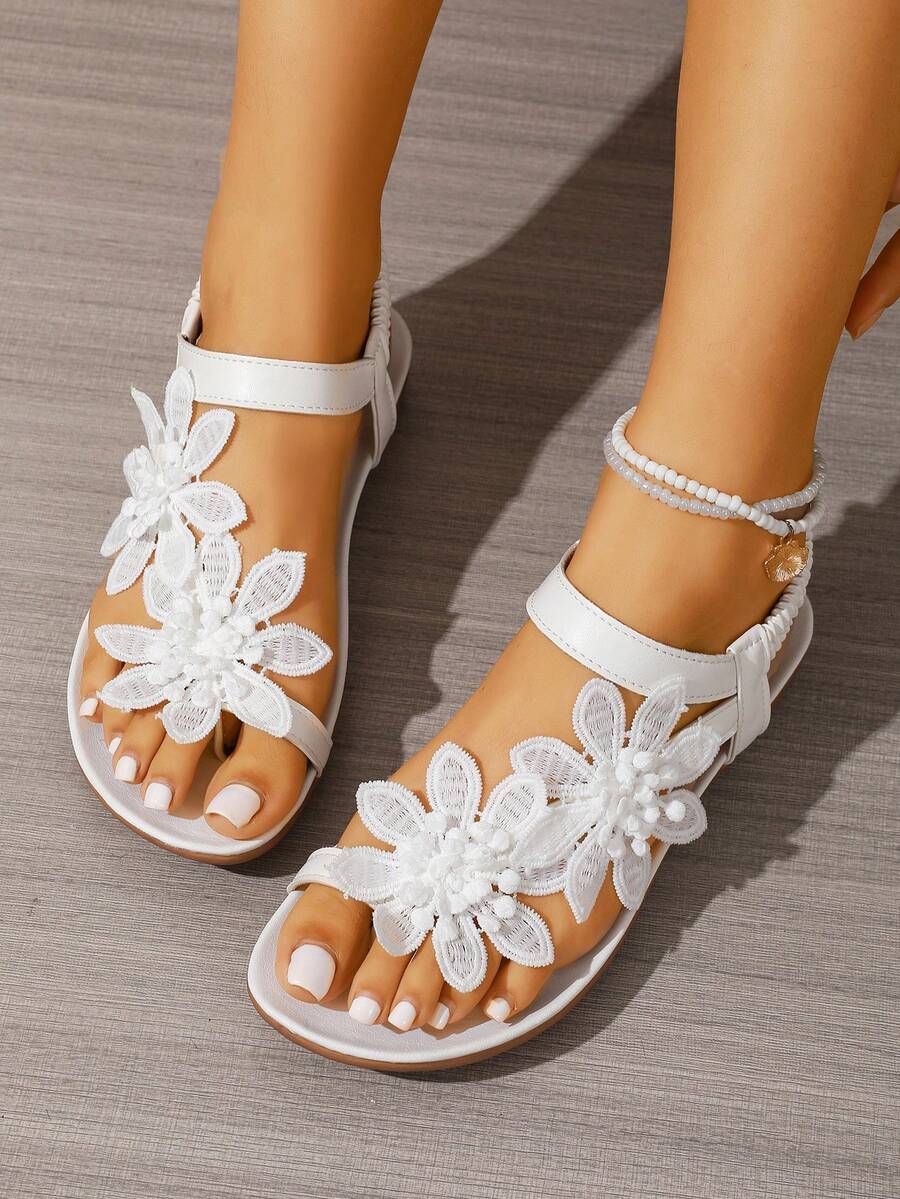 Floréa | Sandalias Ortopédicas con Flores Aplicadas