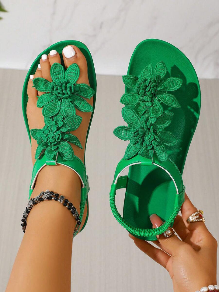 Floréa | Sandalias Ortopédicas con Flores Aplicadas
