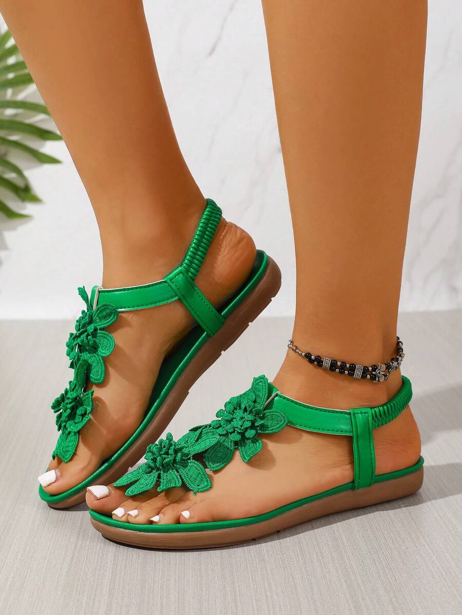 Floréa | Sandalias Ortopédicas con Flores Aplicadas