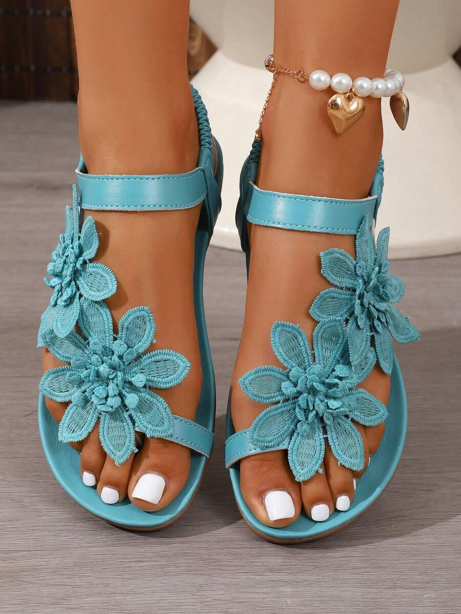 Floréa | Sandalias Ortopédicas con Flores Aplicadas