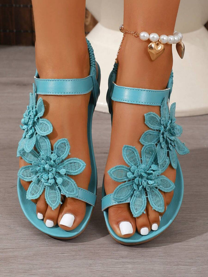 Floréa | Sandalias Ortopédicas con Flores Aplicadas