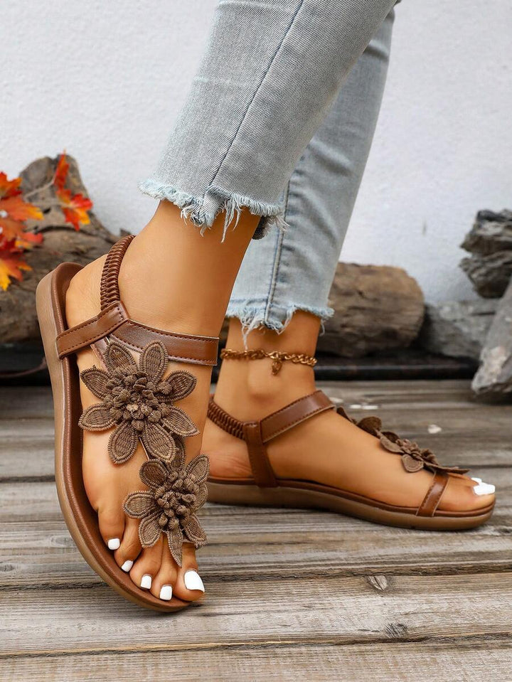 Floréa | Sandalias Ortopédicas con Flores Aplicadas