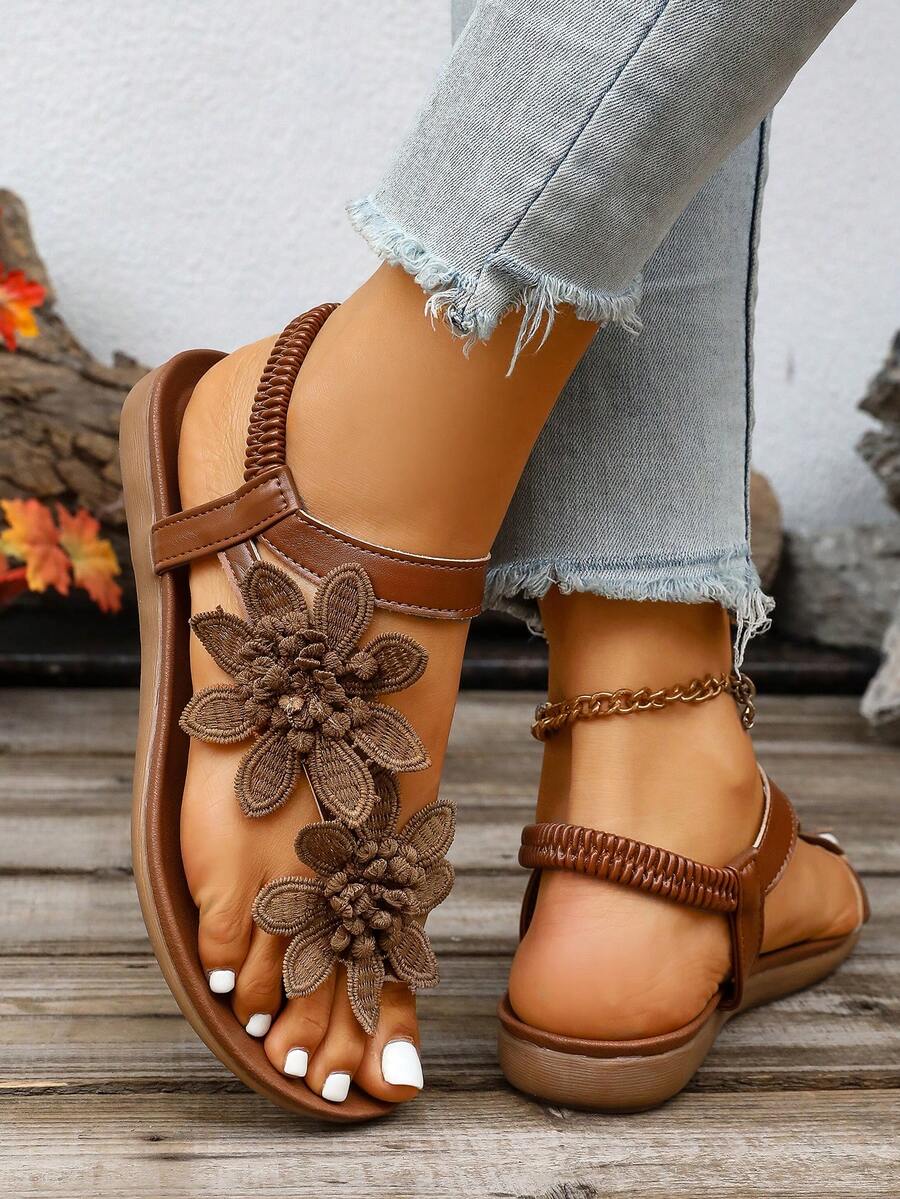 Floréa | Sandalias Ortopédicas con Flores Aplicadas