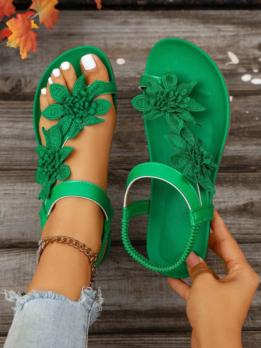 Floréa | Sandalias Ortopédicas con Flores Aplicadas