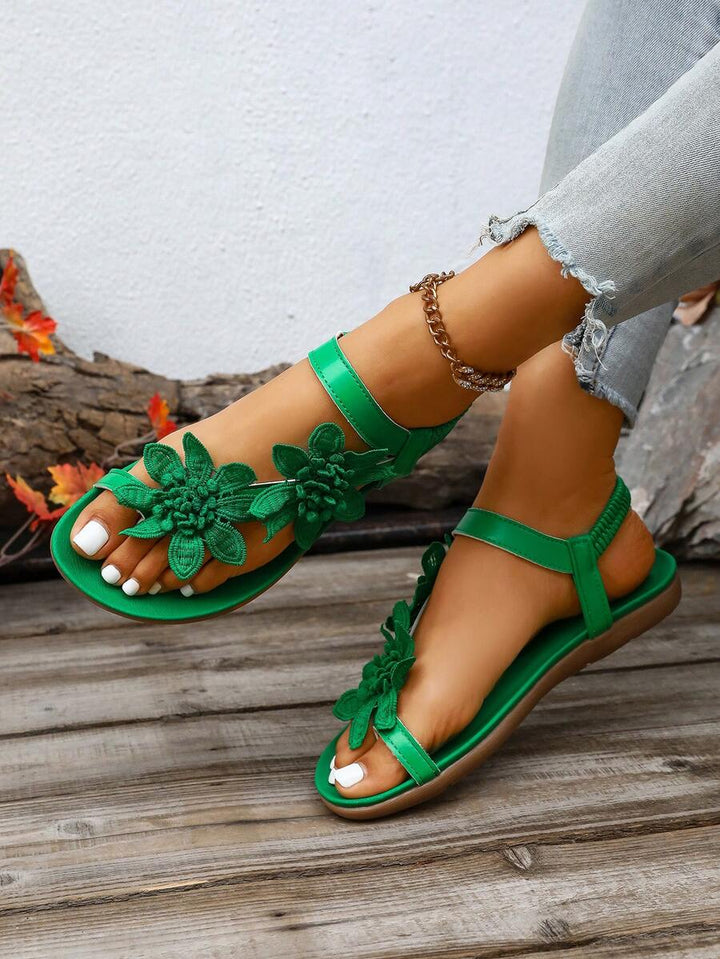 Floréa | Sandalias Ortopédicas con Flores Aplicadas
