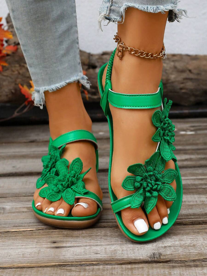 Floréa | Sandalias Ortopédicas con Flores Aplicadas