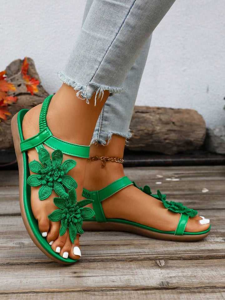 Floréa | Sandalias Ortopédicas con Flores Aplicadas