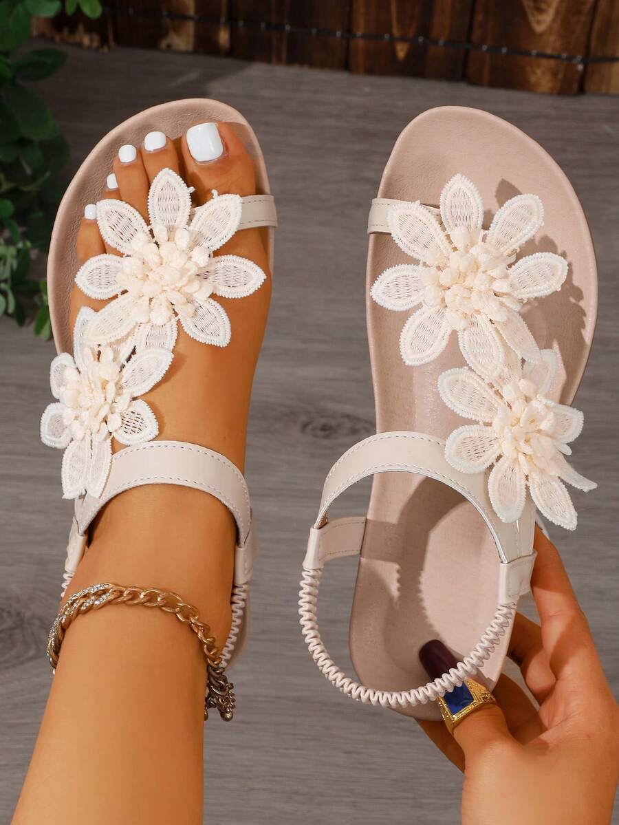 Floréa | Sandalias Ortopédicas con Flores Aplicadas