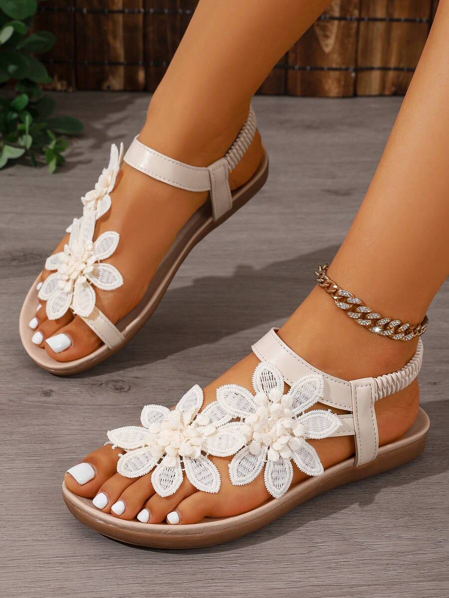 Floréa | Sandalias Ortopédicas con Flores Aplicadas