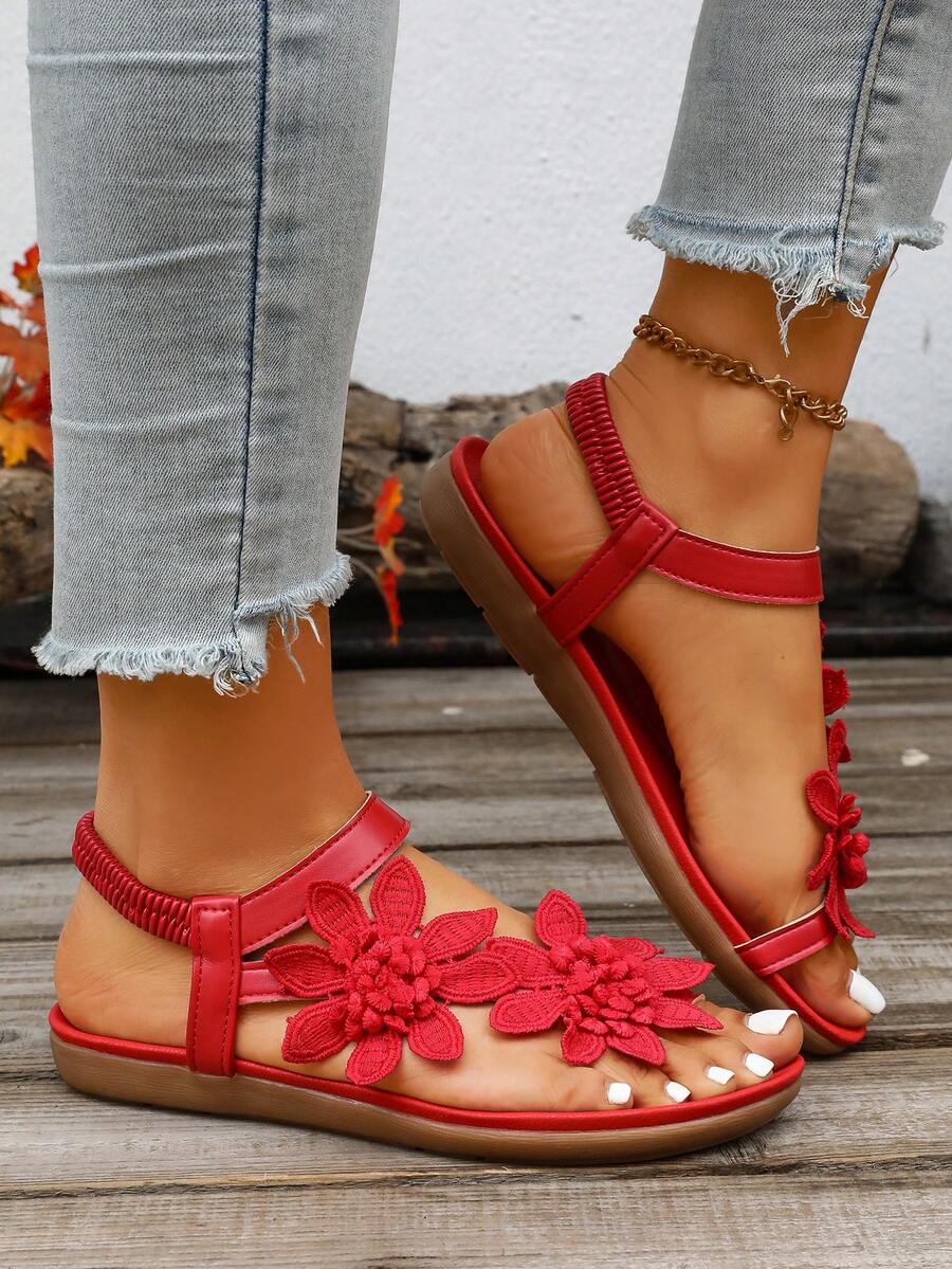 Floréa | Sandalias Ortopédicas con Flores Aplicadas