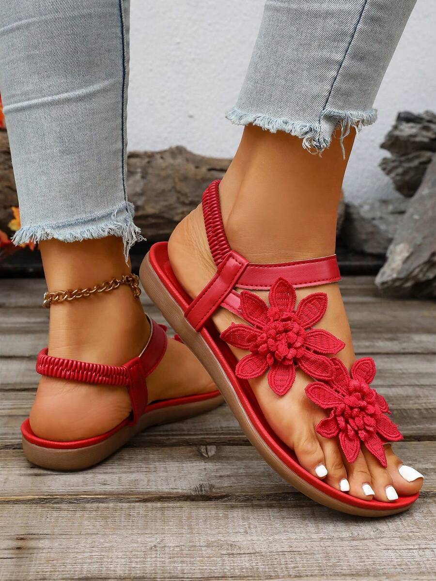 Floréa | Sandalias Ortopédicas con Flores Aplicadas