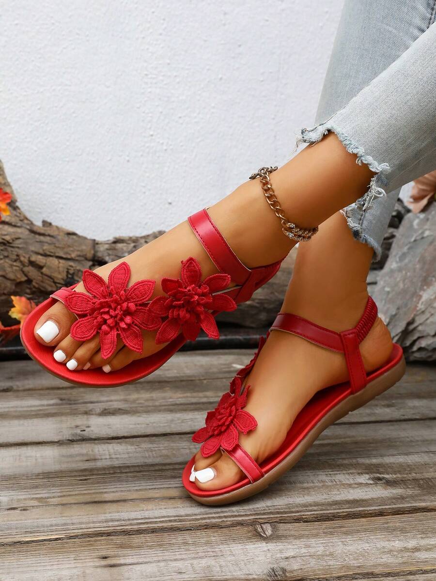 Floréa | Sandalias Ortopédicas con Flores Aplicadas