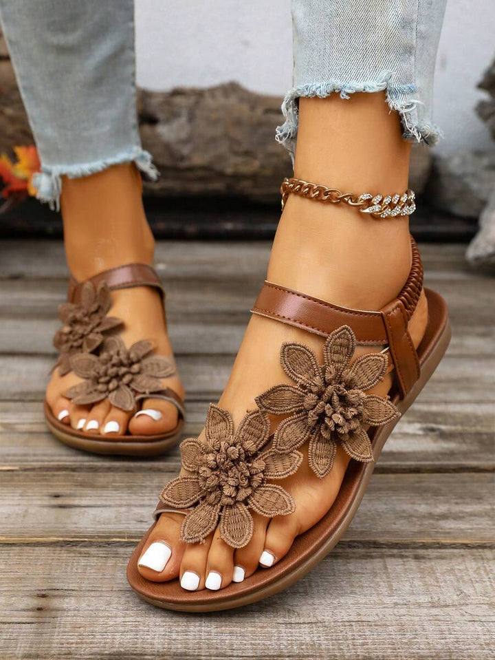 Floréa | Sandalias Ortopédicas con Flores Aplicadas