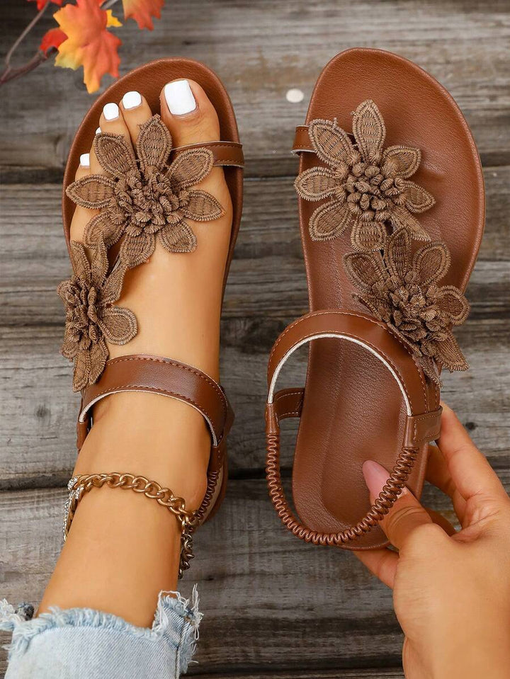 Floréa | Sandalias Ortopédicas con Flores Aplicadas
