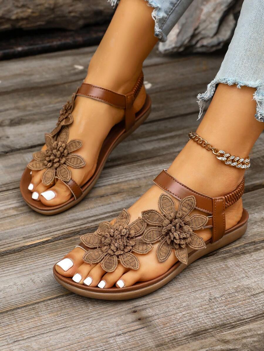 Floréa | Sandalias Ortopédicas con Flores Aplicadas