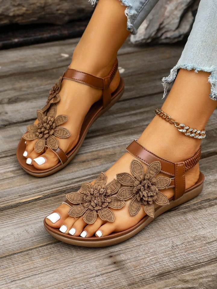 Floréa | Sandalias Ortopédicas con Flores Aplicadas