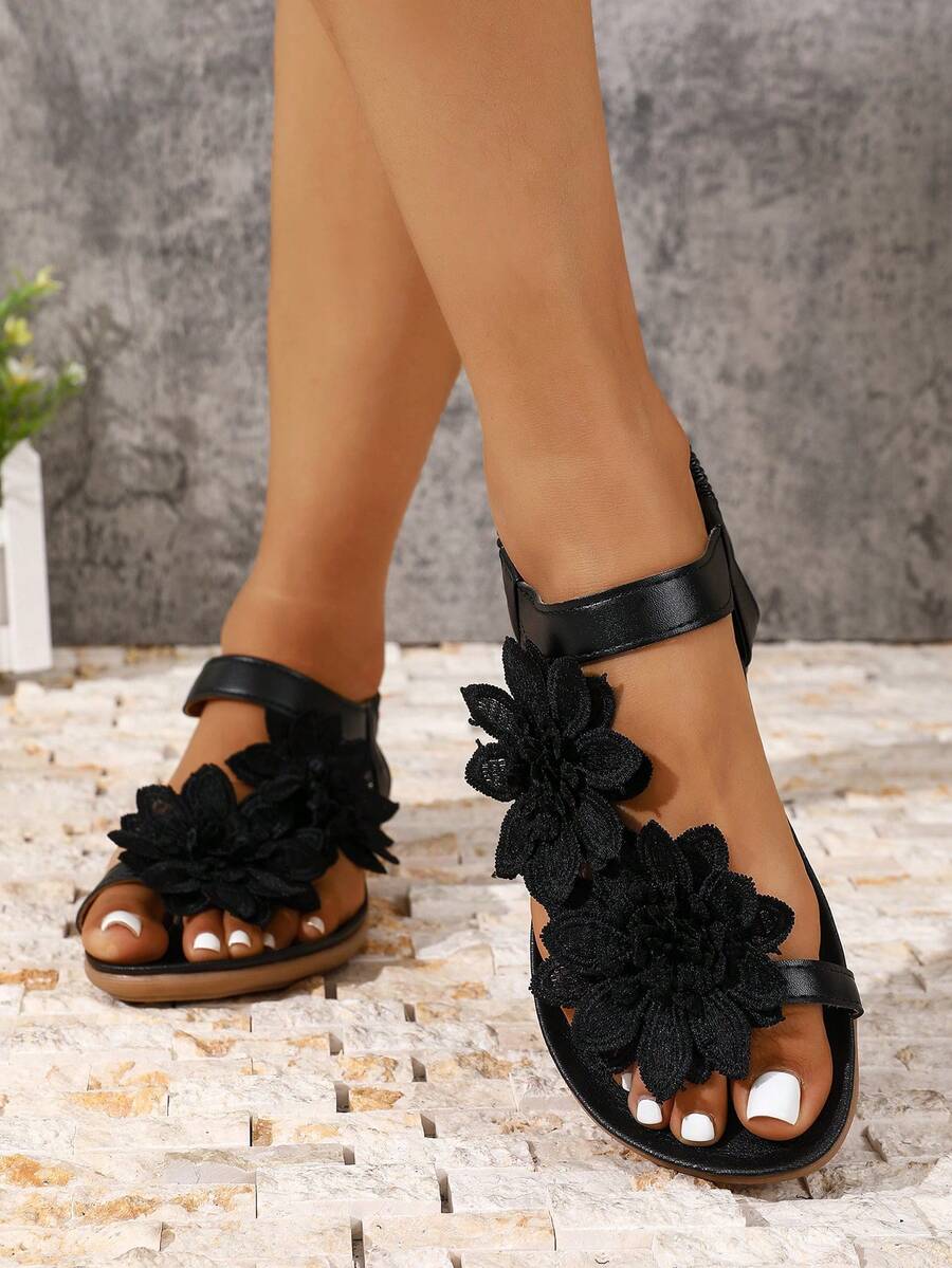 Floréa | Sandalias Ortopédicas con Flores Aplicadas
