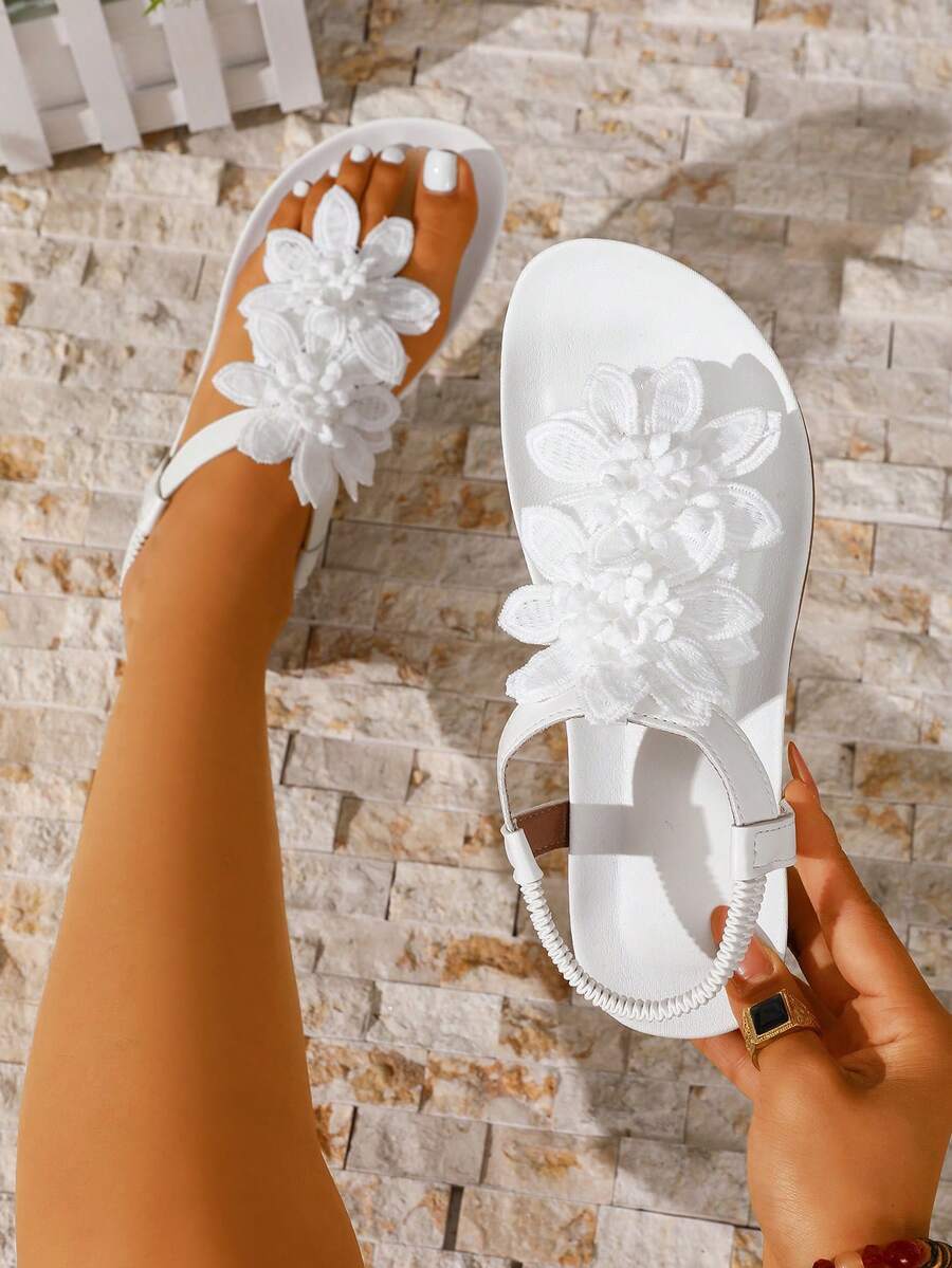 Floréa | Sandalias Ortopédicas con Flores Aplicadas