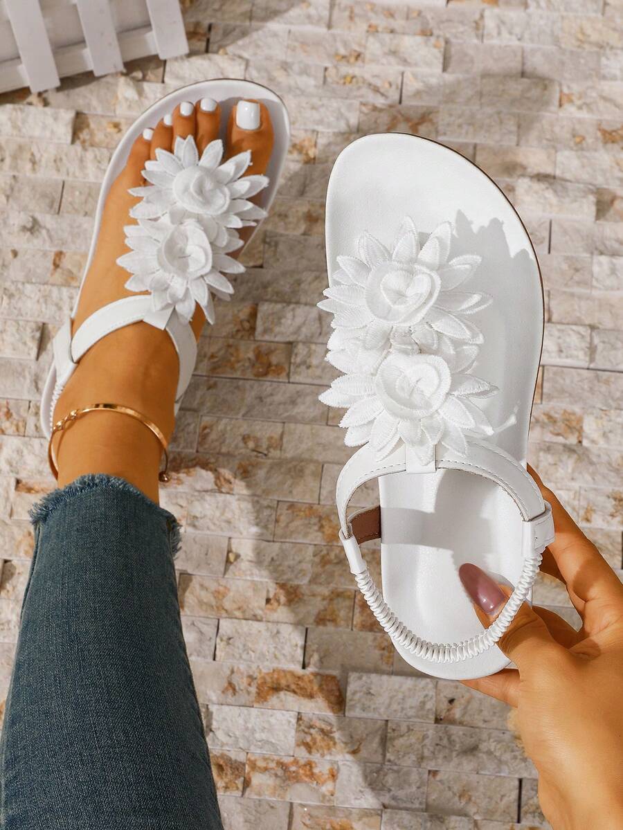 Floréa | Sandalias Ortopédicas con Flores Aplicadas